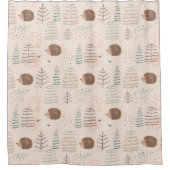 Niedliches Holz Igel Muster Duschvorhang (Vorderseite)