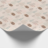 Niedliches Holz Igel Muster Geschenkpapier (Ecke)