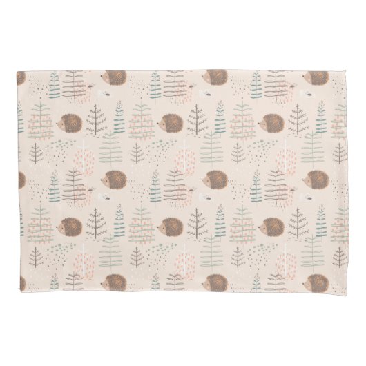 Niedliches Holz Igel Muster Kissenbezug (Vorderseite)