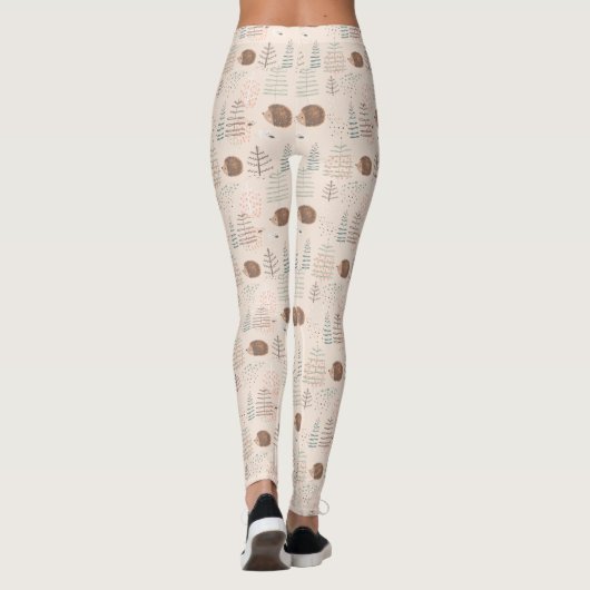 Niedliches Holz Igel Muster Leggings (Rückseite)