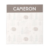 Niedliches Holz Igel Muster Notizblock (Vorderseite)