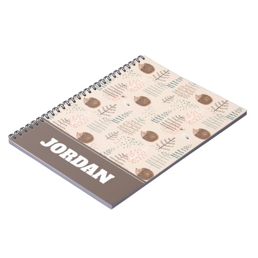 Niedliches Holz Igel Muster Notizblock (Linke Seite)