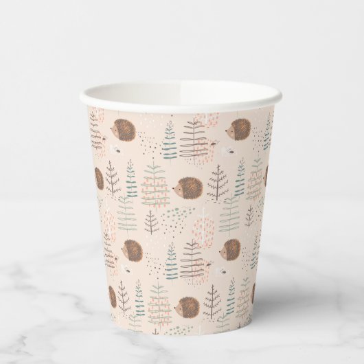 Niedliches Holz Igel Muster Pappbecher (Links)