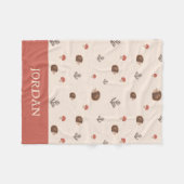 Niedliches Holz Igel- und Pilzmuster Fleecedecke (Vorderseite (Horizontal))