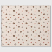 Niedliches Holz Igel- und Pilzmuster Geschenkpapier (Flach)