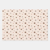 Niedliches Holz Igel- und Pilzmuster Geschenkpapier Set (Vorderseite)