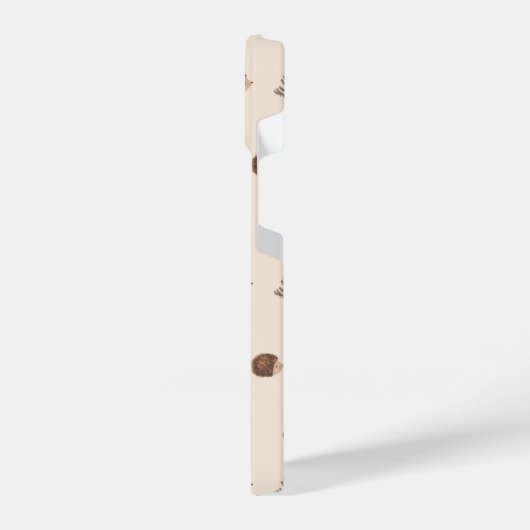 Niedliches Holz Igel- und Pilzmuster iPhone Hülle (Linke Seite)