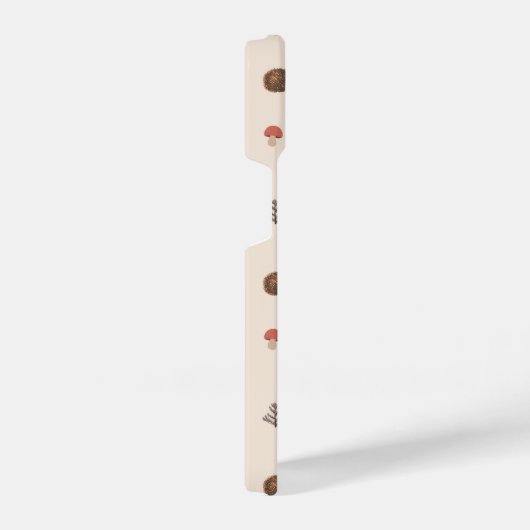 Niedliches Holz Igel- und Pilzmuster iPhone Hülle (Rechte Seite)