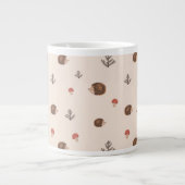 Niedliches Holz Igel- und Pilzmuster Jumbo-Tasse (Vorderseite)