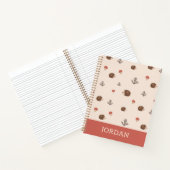 Niedliches Holz Igel- und Pilzmuster Notizblock (Innenseite)