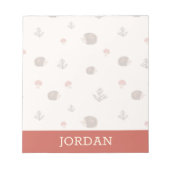 Niedliches Holz Igel- und Pilzmuster Notizblock (Vorderseite)