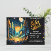 Niedliches Holz in die Woods Baby Dusche Einladung (Stehend Vorderseite)