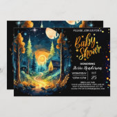 Niedliches Holz in die Woods Baby Dusche Einladung (Vorne/Hinten)