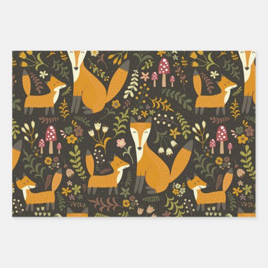 Niedliches Holzfußmuster Geschenkpapier Set (Vorderseite 2)