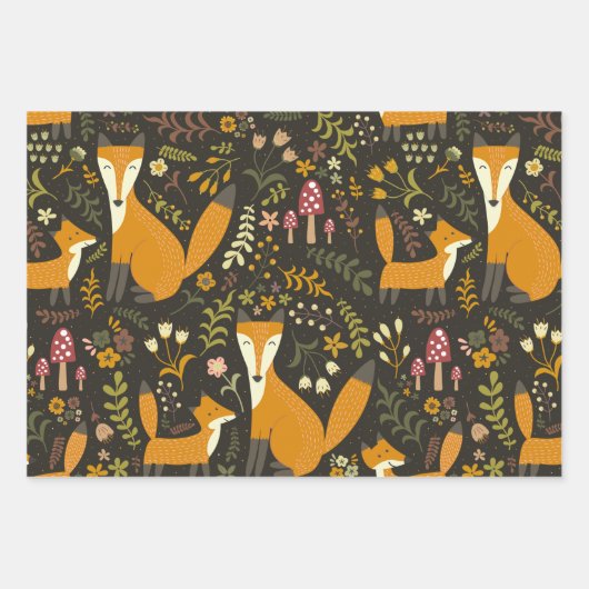 Niedliches Holzfußmuster Geschenkpapier Set (Vorderseite)