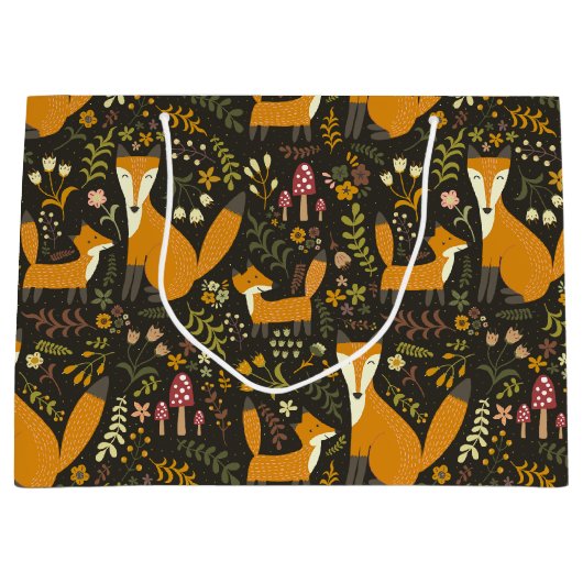 Niedliches Holzfußmuster Große Geschenktüte (Vorderseite)