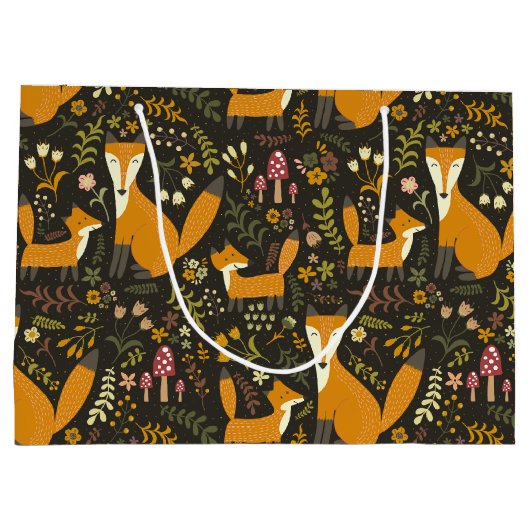 Niedliches Holzfußmuster Große Geschenktüte (Rückseite)