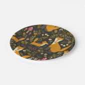 Niedliches Holzfußmuster Pappteller (Schrägansicht)