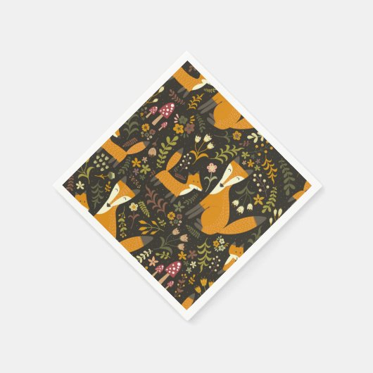 Niedliches Holzfußmuster Serviette (Ecke)