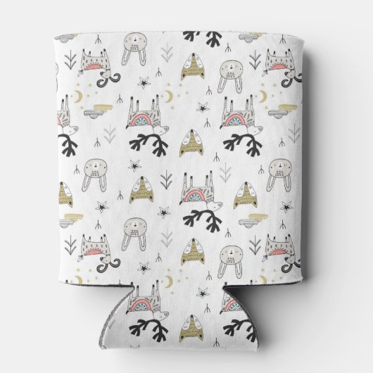 Niedliches Holzgeländer-Muster Dosenkühler (Rückseite)