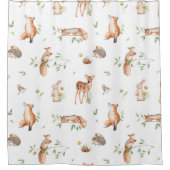 Niedliches Holzlandtier-Muster Duschvorhang (Vorderseite)