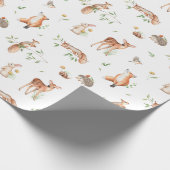 Niedliches Holzlandtier-Muster Geschenkpapier (Ecke)