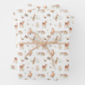 Niedliches Holzlandtier-Muster Geschenkpapier Set (Beispiel)