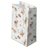 Niedliches Holzlandtier-Muster Kleine Geschenktüte (Rückseite Schrägansicht)