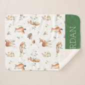 Niedliches Holzlandtier-Muster Sherpadecke (Vorderseite (Horizontal))