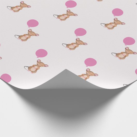 Niedliches Holzmousepapier, 30" x 6' Geschenkpapier (Ecke)