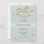 Niedliches Holzrocken Einladung (Vorderseite)