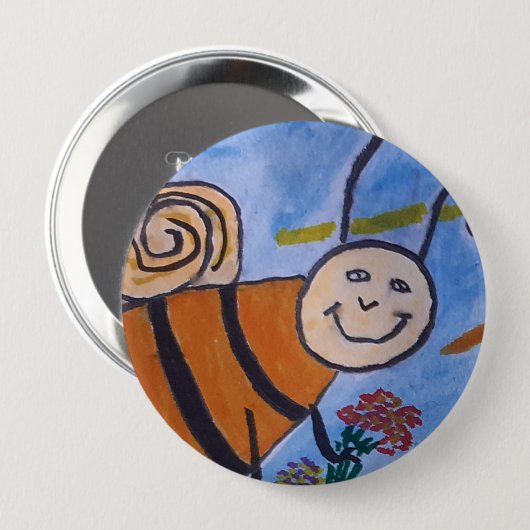 Niedliches Honey Bee Abzeichen Button (Vorne & Hinten)
