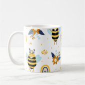 Niedliches Honey Bee Floral Rainbow Muster Kaffeetasse (Links)