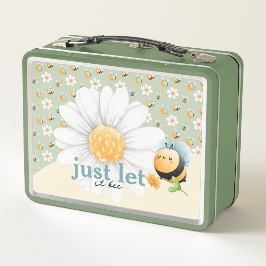 Niedliches Honey Bee Muster anpassbar Metall Brotdose (Rückseite)