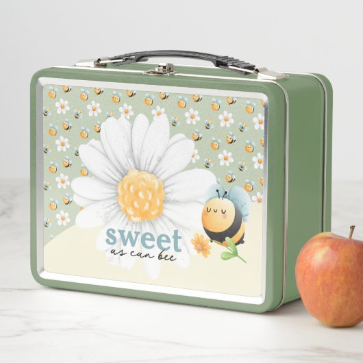 Niedliches Honey Bee Muster anpassbar Metall Brotdose (Beispiel)