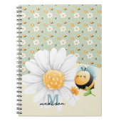 Niedliches Honey Bee Muster Notebook mit Namen Notizblock (Vorderseite)