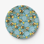 Niedliches Honey Bee Wrapping Paper Set 3 Napkins Pappteller (Vorderseite)