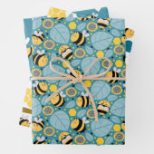 Niedliches Honey Bee Wrapping Paper Set von 3 Geschenkpapier Set (Beispiel)