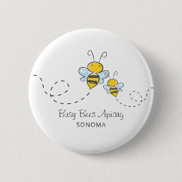 Niedliches Honigbienen-Logo Button