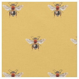 Niedliches Honigbienenmuster auf Gelb Stoff