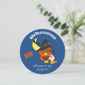 Niedliches Hoot Owl Halloween-Party Einladung (Stehend Vorderseite)