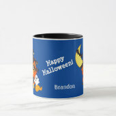 Niedliches Hoot Owl und Ghost Halloween Tasse (Zentrum)