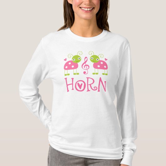 NIEDLICHES HORN-MARIENKÄFER-ROSA T-Shirt (Vorderseite)