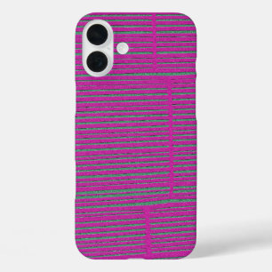 Niedliches Hot Pink Einzigartiges modernes Stripmu iPhone 16 Plus Hülle