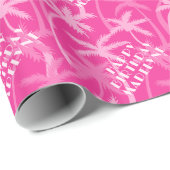 Niedliches Hot Pink Magenta Tropical Palm Personal Geschenkpapier (Rolleneckpunkt)