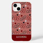 Niedliches Hübsch-rosa-graues/graues Schmetterling Case-Mate iPhone Hülle (Rückseite)