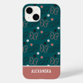 Niedliches Hübsches Blau und Rosa Schmetterlingsmu Case-Mate iPhone Hülle (Rückseite)