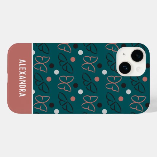 Niedliches Hübsches Blau und Rosa Schmetterlingsmu Case-Mate iPhone Hülle (Rückseite (Horizontal))