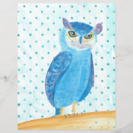 Niedliches Hübsches blaues Lila Owl Scrapbook