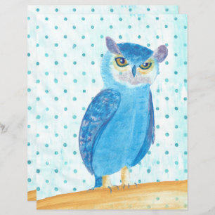 Niedliches Hübsches blaues Lila Owl Scrapbook